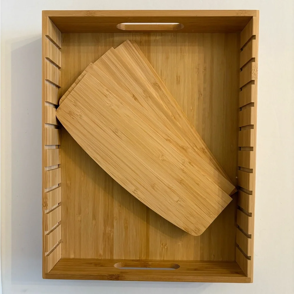 Bamboo Pantry Organizer Bin - Natural Bamboo Kitchen Storage